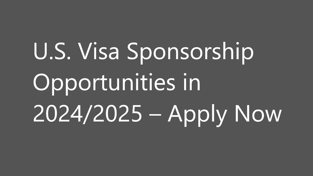 U.S. Visa Sponsorship Opportunities